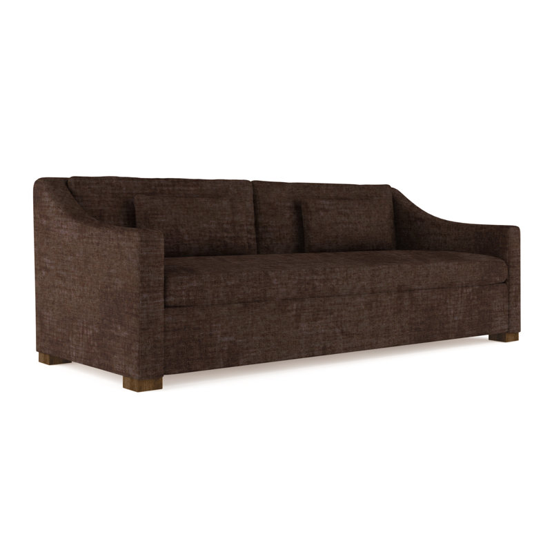 Canapé Crosby, H 32,5 po x l 96 po x P 38 po, Velours graphite, Brun foncé