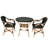 Betzabeth Bamboo Wood Patio Dining Set with Round Table