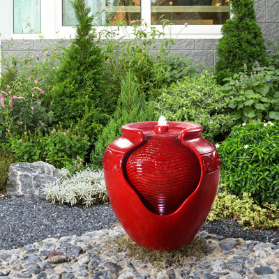 Outdoor Fountain with Lights