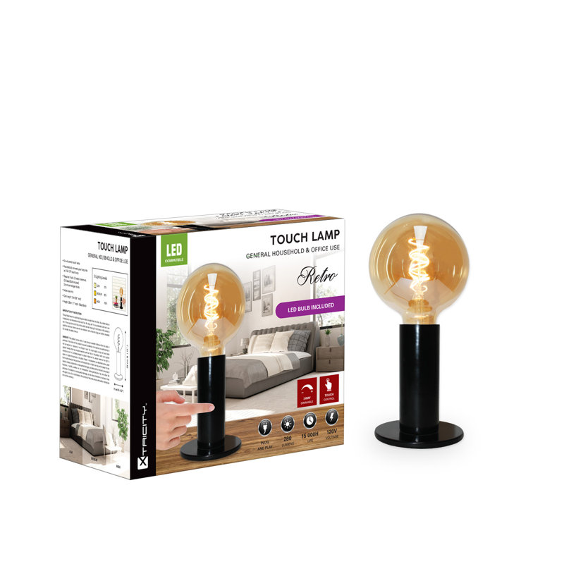 Lampe de bureau tactile 13 po, Noir