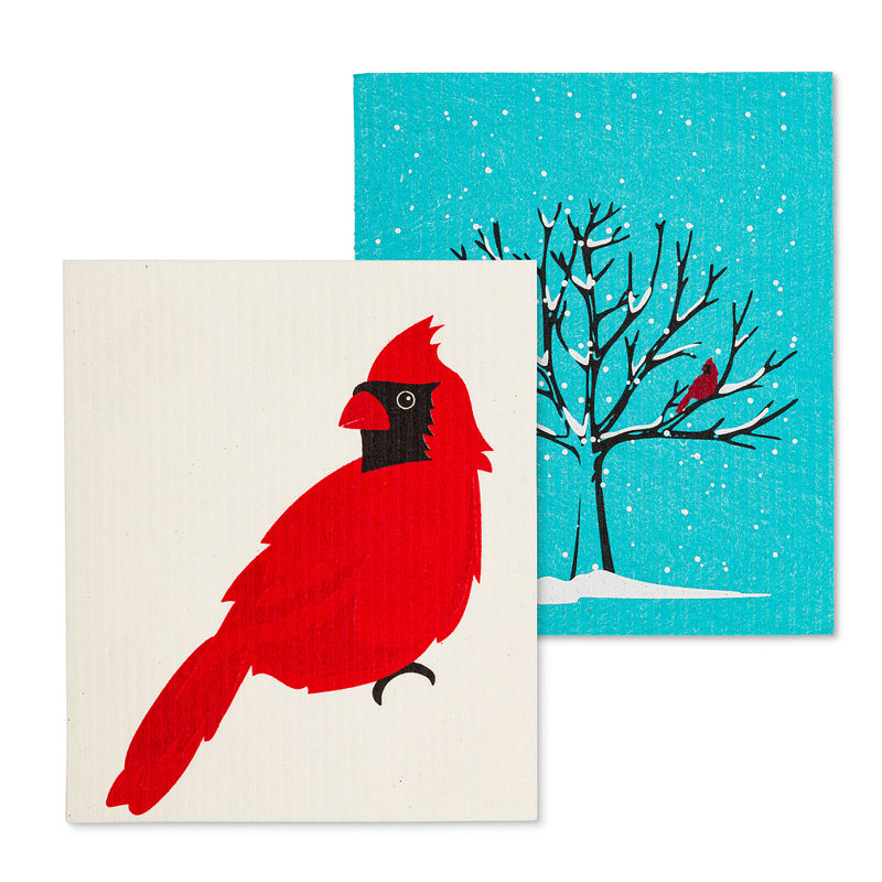 Cardinal et lavette pour arbre