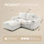 Canapé deux places rembourré avec pouf, accoudoirs arrondis et base à jupe, blanc-782565205