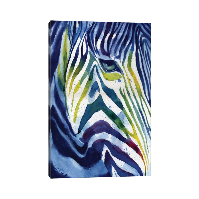 Zebra Colors by Rachel Parker - No Frame Gallery-Wrapped Canvas Giclée on Canvas, 30.48cm H x 20.32cm W