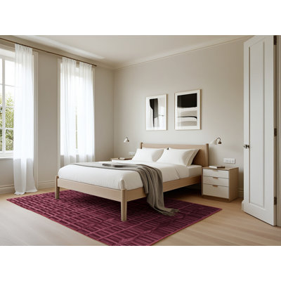Machine Washable Trellis Red Area Rug