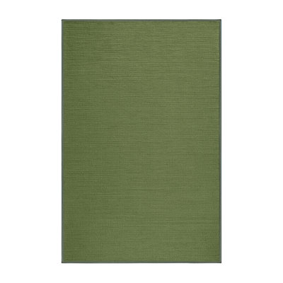 Machine Washable Solid Green Area Rug