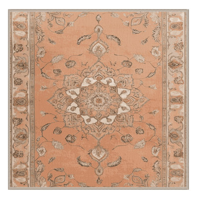 Machine Washable Tabriz Brown Area Rug