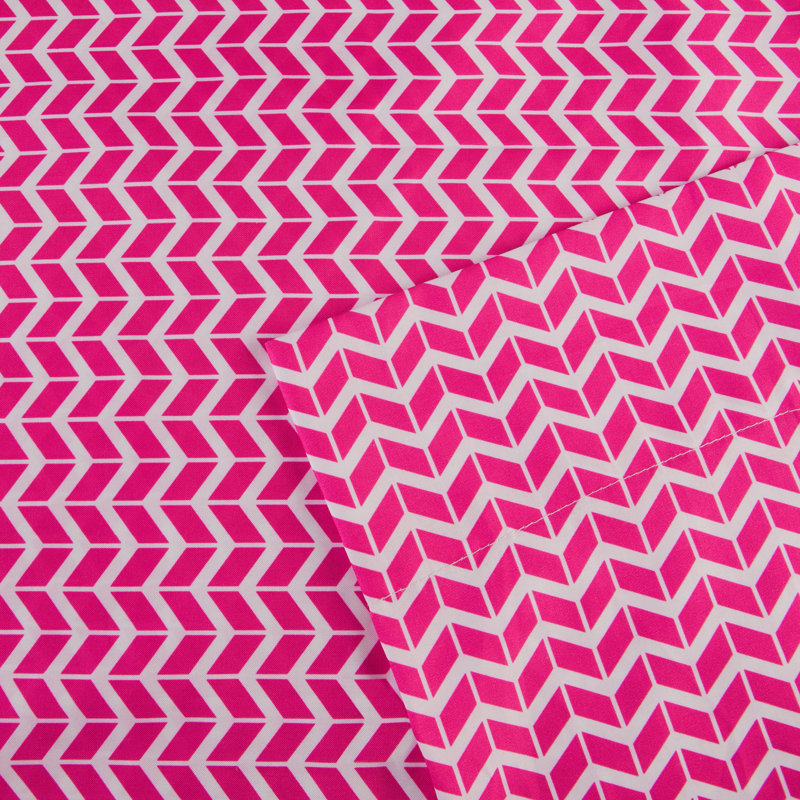 Twin Yellow Chevron Microfiber Wrinkle-Free Sheet Set