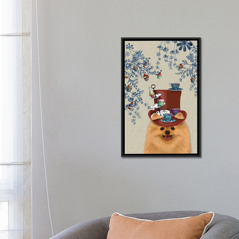 «A Milliner's Dog Series: Pomeranian II», impression sur toile, H 26 po x l 18 po x P 1,5 po, Toile encadrée noire