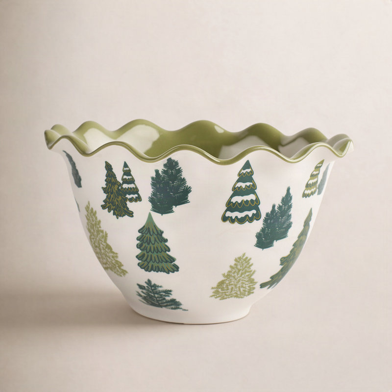 Fir Forest 9 Ruffle Bowl