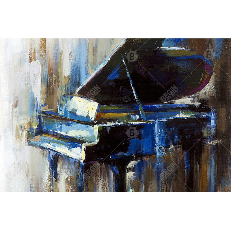 "Piano à queue abstrait" sur toile