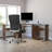 Cassiopeia Teakwood Laminate Corner Desk with Pull-Out Keyboard Tray and CPU Cart