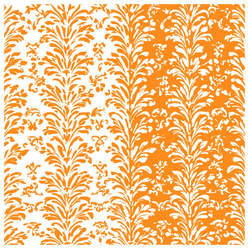 Couvertures orange à motif damassé, 50in W x 60in H