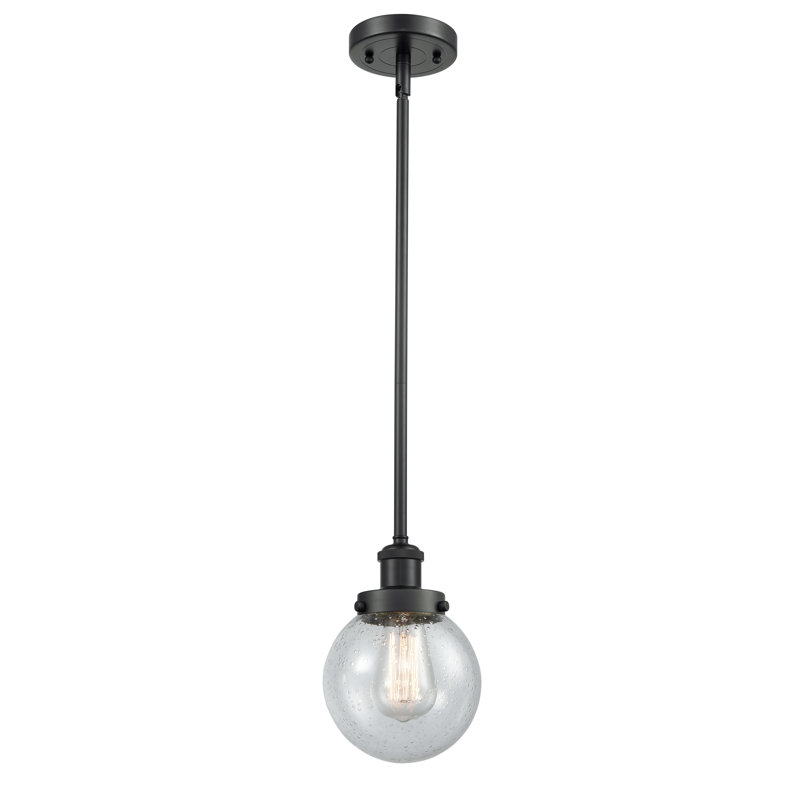 Luminaire suspendu sphère 1 lumière Chippewa, Grainé, Ampoule non incluse, Noir mat
