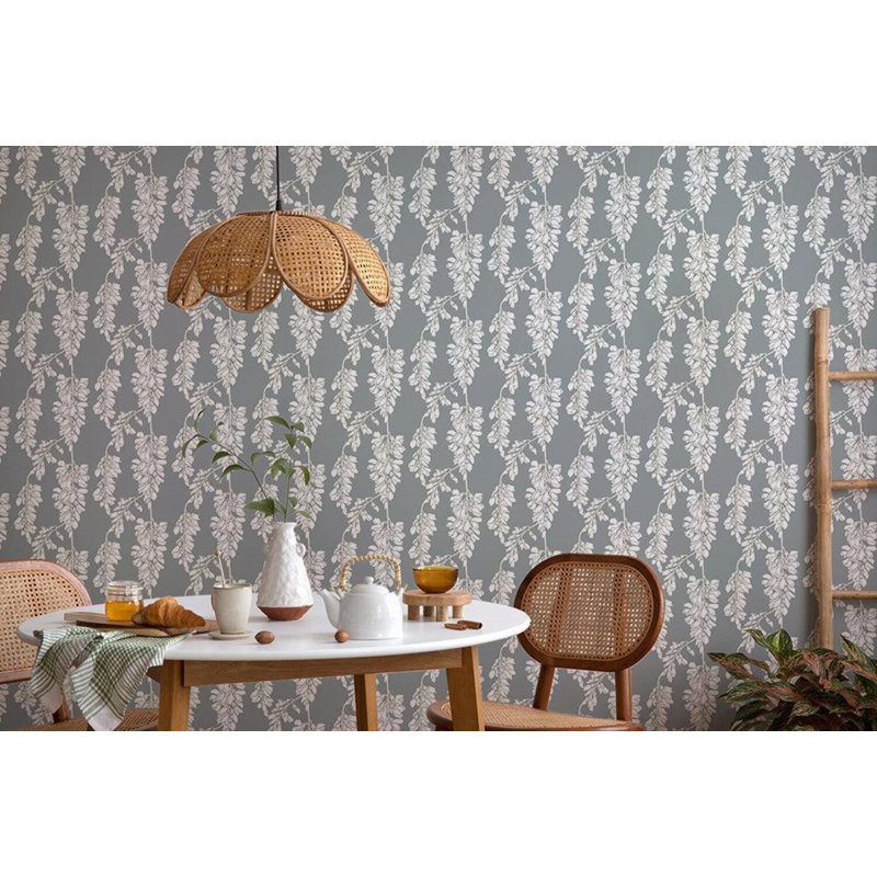 Nomad Heart Breaker 10' L x 24" W Wallpaper Roll, Stone Soft White, Faux Grasscloth, Non-pasted