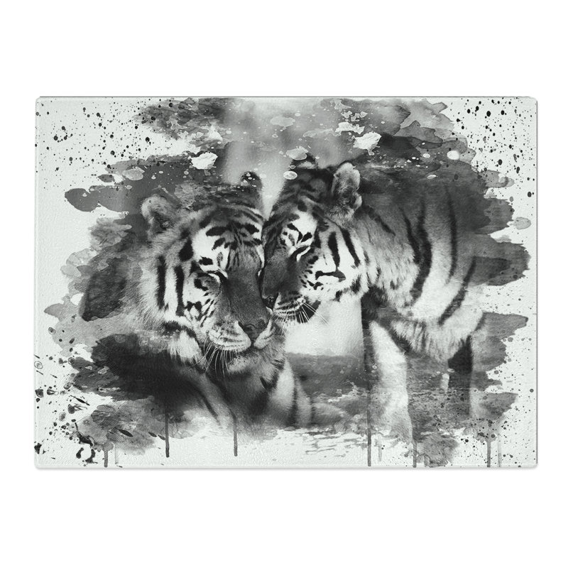 Tigers No.2  Glass Chopping Board