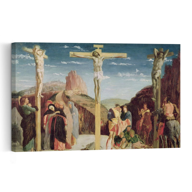 Calvaire, d'après une peinture d'Andrea Mantegna, estampe d'art mural contemporain abstrait, H 40 po x l 60 po