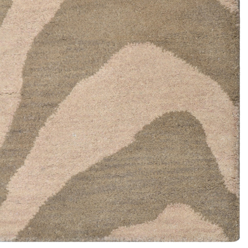 Danny Hand Tufted Wool Eco-Friendly Area Rugs - Beige Brown Color, Abstract Modern Design, High Pile Thick Handmade Anti Skid Area Rugs for Living Room, Bed Room