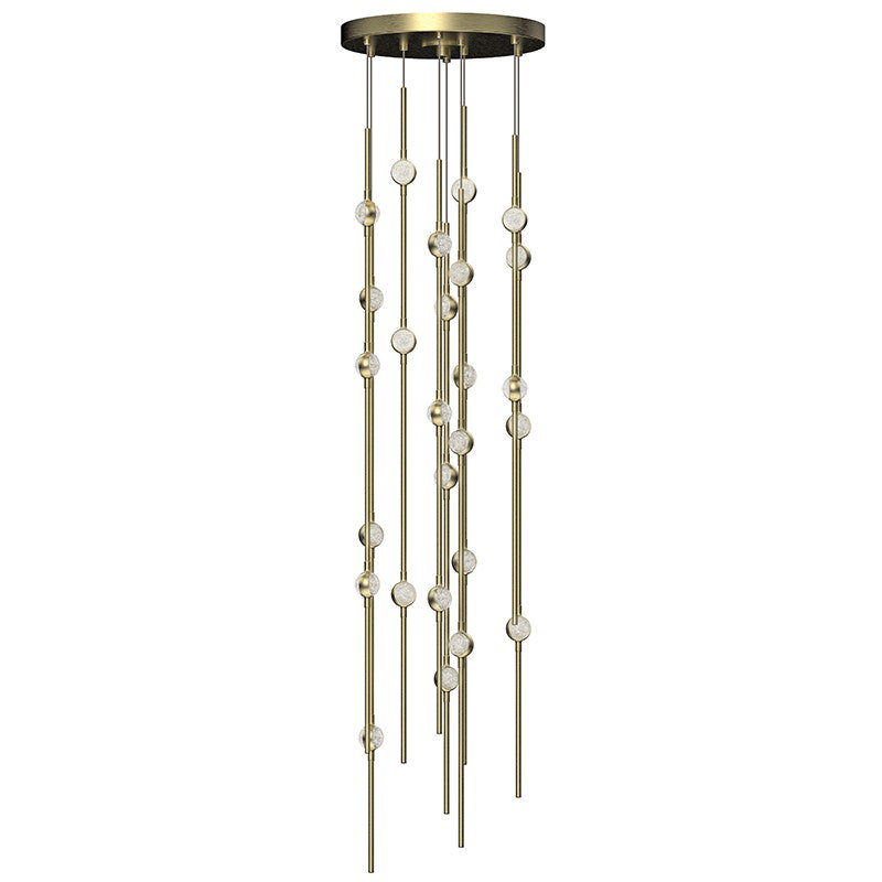 Constellation 26 - Light LED Pendant, Satin Brass/Clear