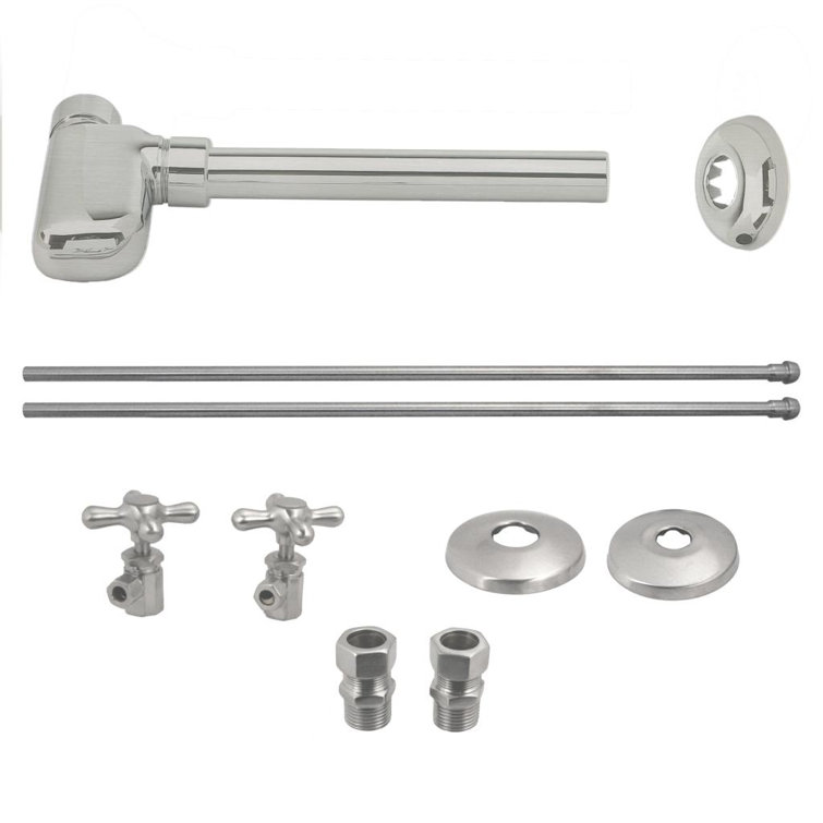 Bottle Trap Pedestal Sink Supply Kit with Bottle Trap and Cross Angle Stops