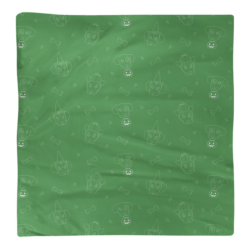 No Pattern Square Napkin, 10" x 10", Cotton, Green/White
