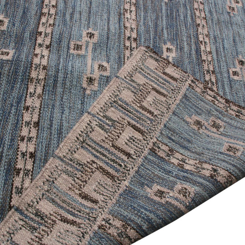 Rug & Kilim’S Scandinavian-Inspired Cream Gray & Beige Brown Natural Wool Rug, Rectangle 5' x 7'