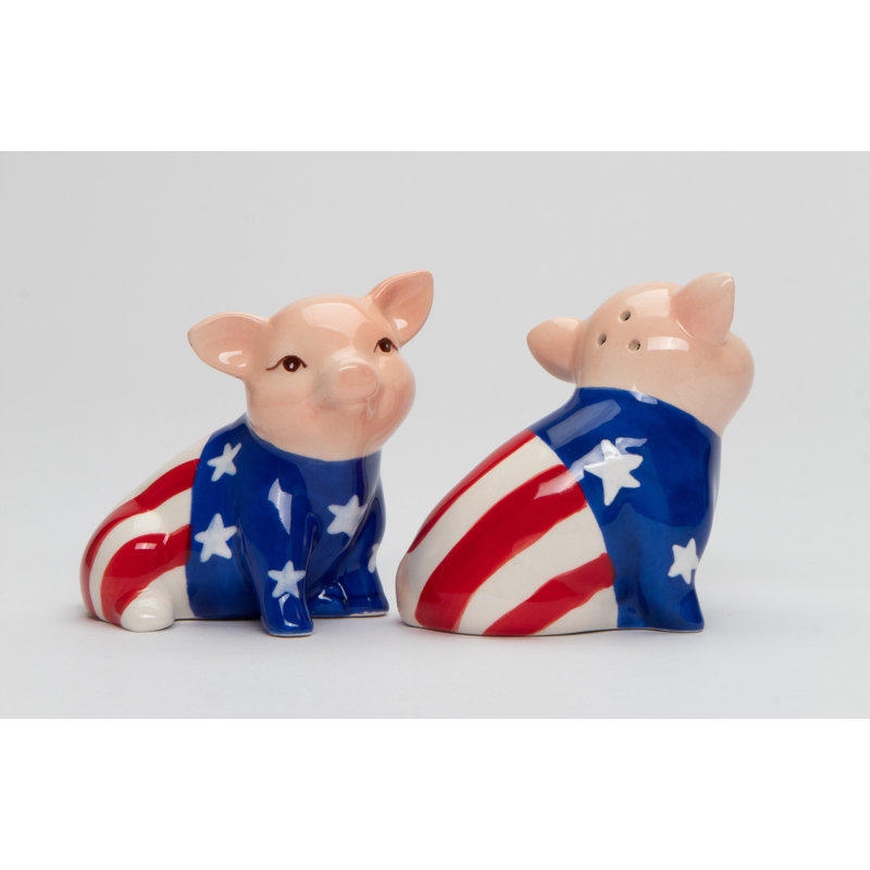 Ensemble de salière et poivrière Patriotic Pig