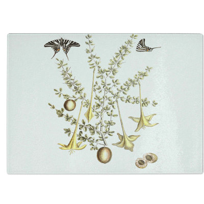 Tempered Glass Butterflies & Flowers Chopping Board