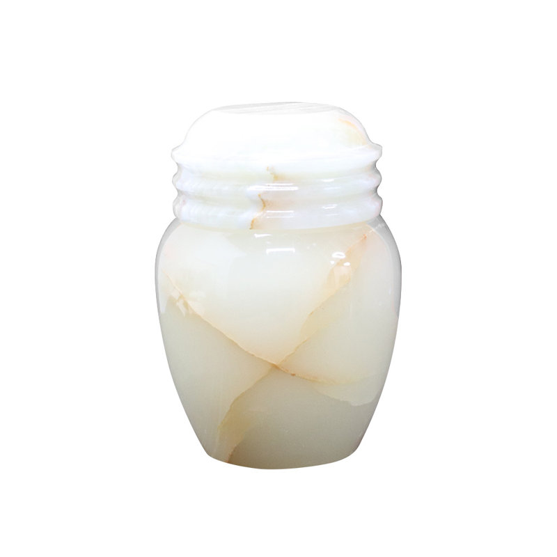 Marble Cremation Urn for Small Portion of Ashes, Light Green