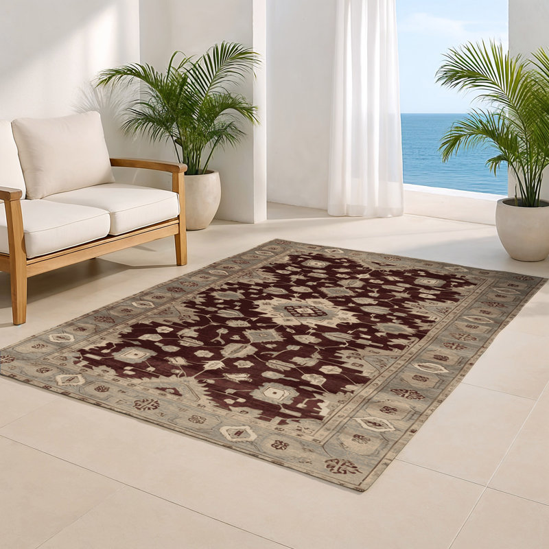 Tapis gris intérieur et extérieur surteint, Rectangle 5 pi x 7 pi
