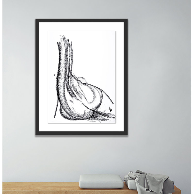 Nude 2 Print by Johan Gert Manschot, 48" H x 38" W x 2.5" D, Black