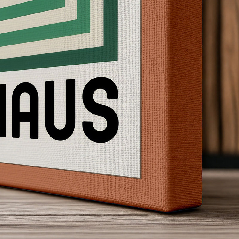 Bauhaus Geometry Geometric - Wrapped Canvas, 18x12 - 45.7 x 30.5 cm, Terracotta Border