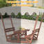 Table de pique-nique imperméable et banc en bois massif avec auvent amovible. Utilisation tout temps dans les cours, les parcs et les terrasses. Plateau de table de 1,06 pouce d'épaisseur, 1,18 bancs. Toile à l'abri du soleil, détachable pour