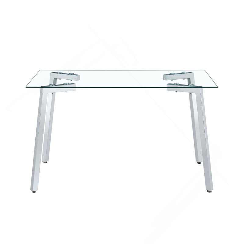 Glass Dining Table  Transparent, Silver