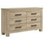 Weigle 6-Drawer Bedroom Dresser Weathered Oak
