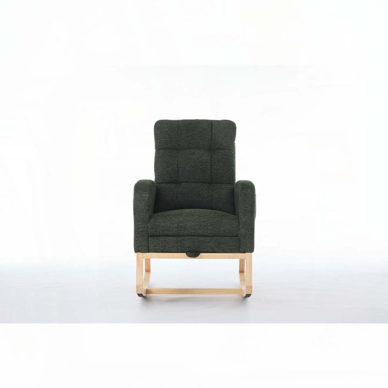 Chaise berçante avec pieds en bois massif, Gris foncé