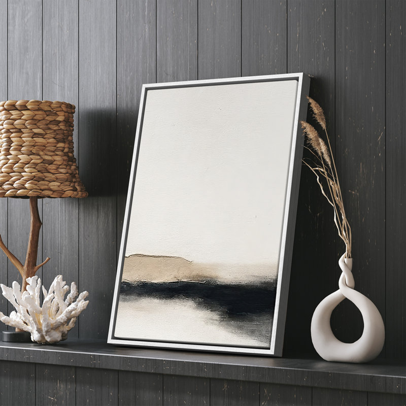 Art mural encadré abstrait rétro antique classique pour chambre à coucher, H 24 po x l 16 po, Blanc