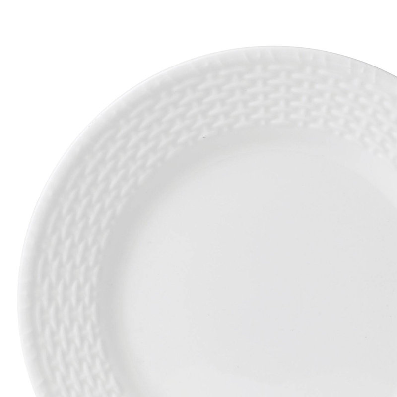Nantucket Basketweave 5-Piece Porcelain Dinner Set, White