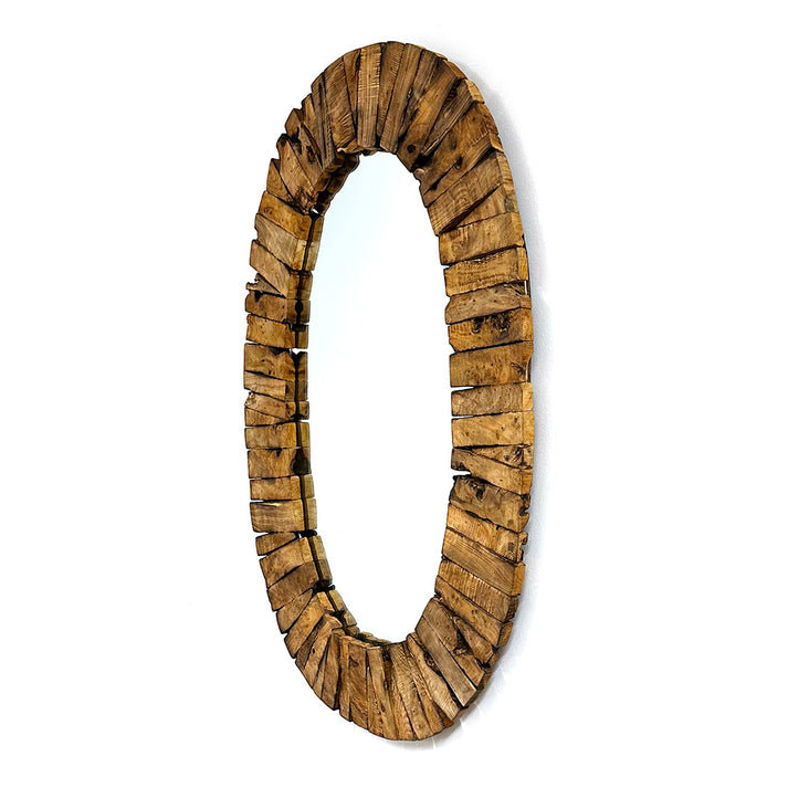 Bayshore Oval Driftwood Frame Wall Mirror 1 PACK, 30" x 20"