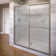 Deluxe 38'' - 40'' W x 68'' H Bypass Framed Shower Door with Pattern Glass