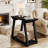 Farmhouse Narrow Side Table, Solid Wood End Table With 2-tier Storage-295733402-300707511