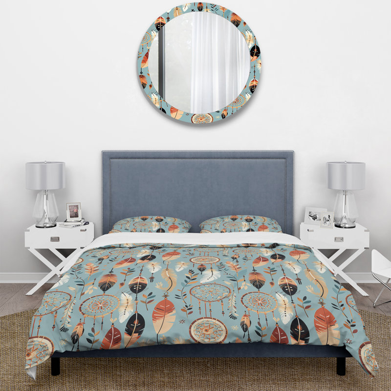Ensemble de housse de couette Dreamcatchers, Housse de couette simple + 1 taie décorative stan