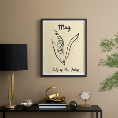 Birth Month V Framed Print - Solid Wood
