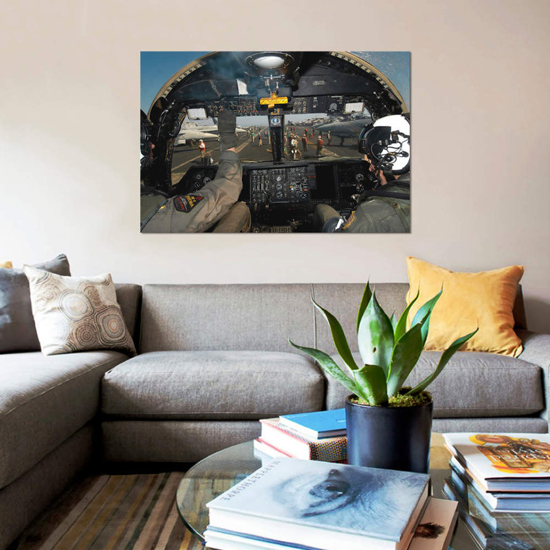 Reproduction de photo sur toile, "une vue de la position de la coordonnateur à bord d’un avion en marine viking us"