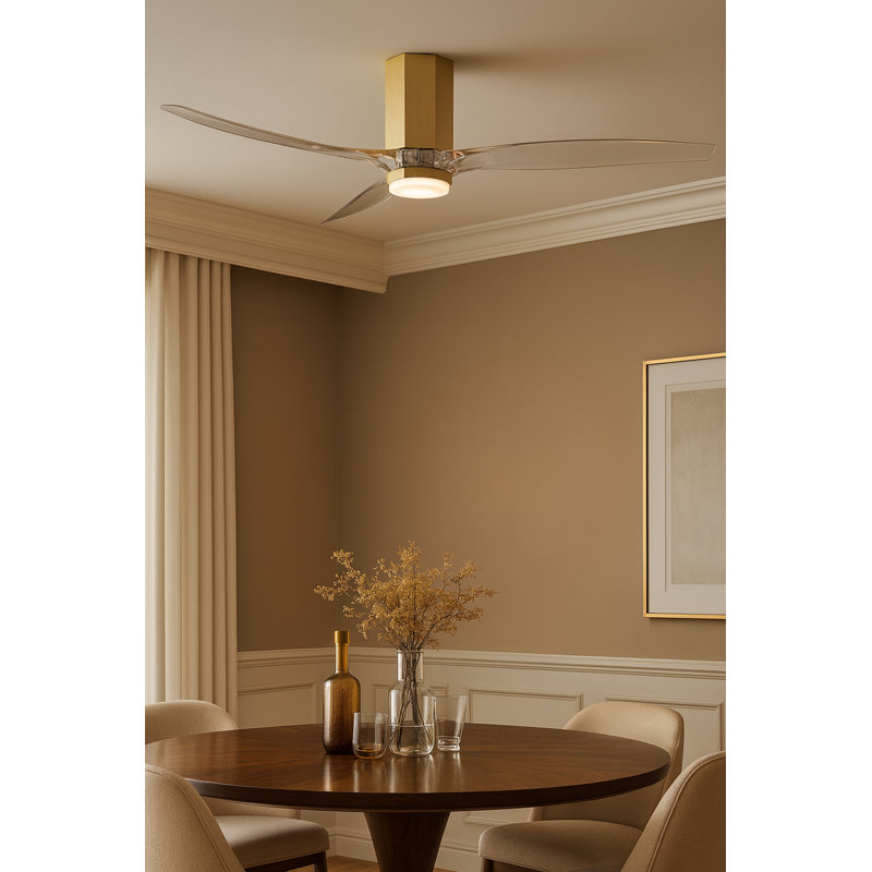 Hinkley Facet LED Ceiling Fan, Clear, Gold
