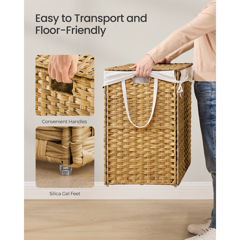 Laundry Hamper with Handles, 61cm H x 46cm W x 40cm D