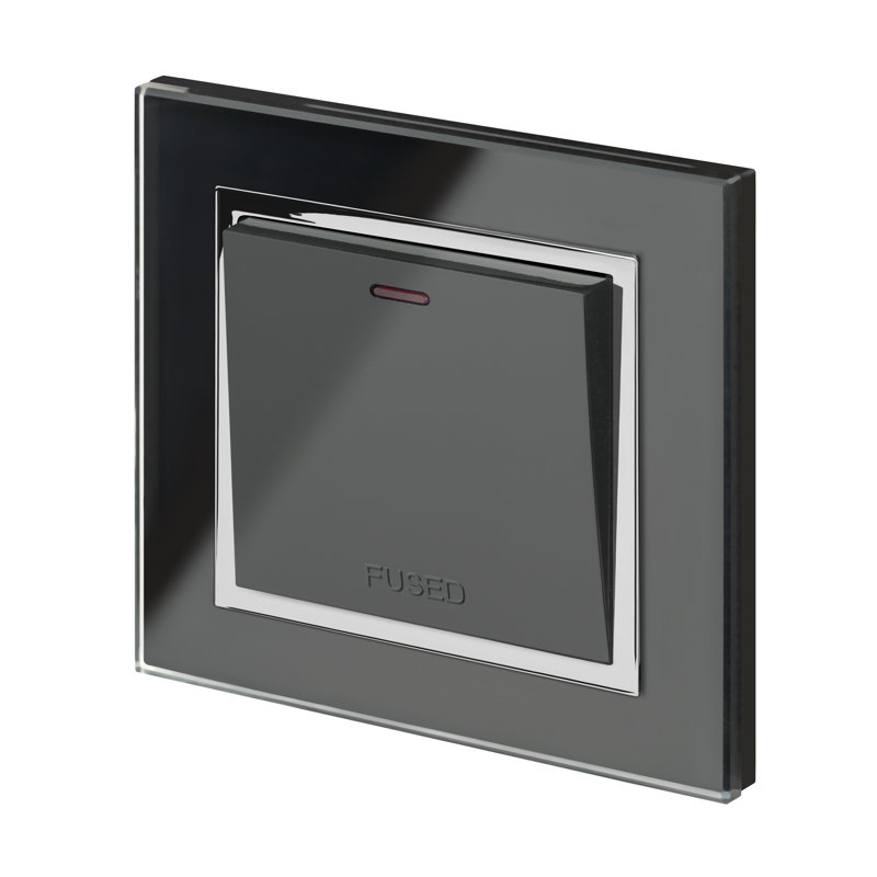 Crystal CT 13A Dp Switched Fused Spur White, White/Black