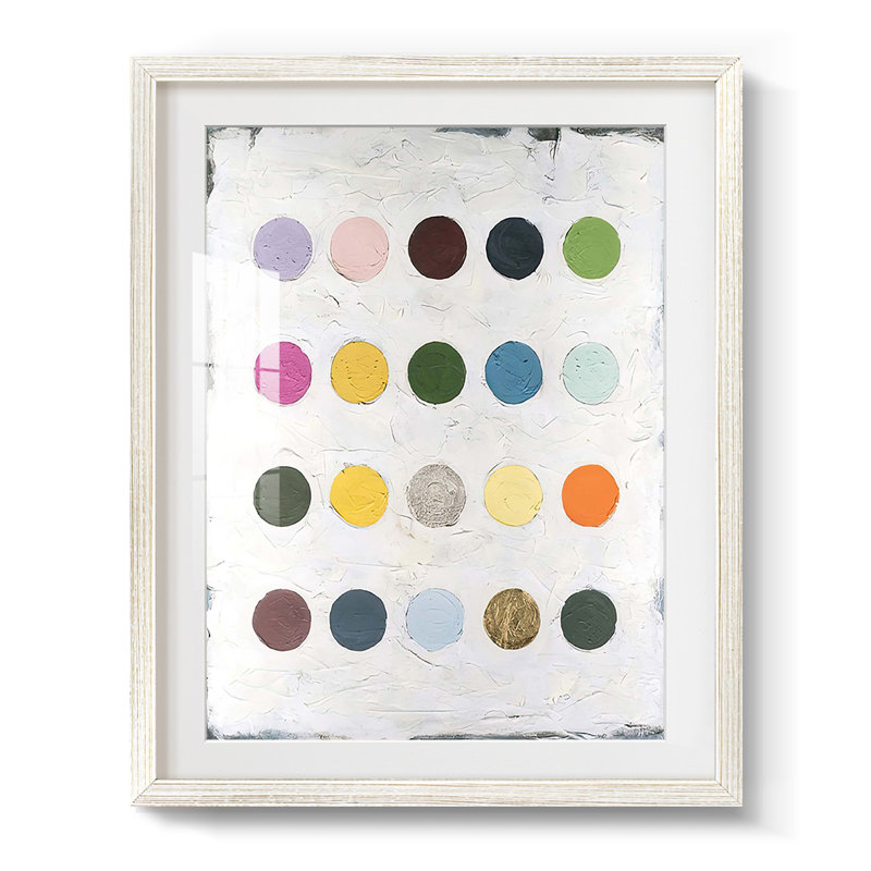 Chroma Dots II - Imprimé encadré, H 28,5 po x l 20,5 po, Blanc