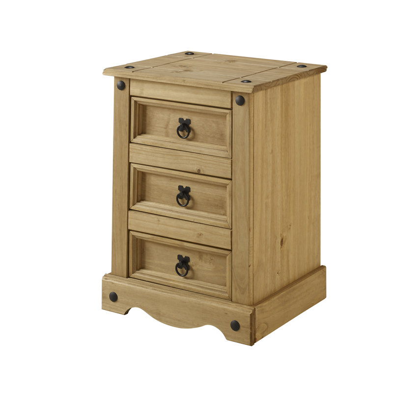 Palmea 45cm W Bedside Table, Antique Wax