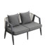 Sièges d'extérieur polyvalents en fer - 4 pour les patios, les pelouses, les jardins, les chaises rembourrées et la table pratique pour 4 personnes, dont 2 simples et 1 double.-2022152268
