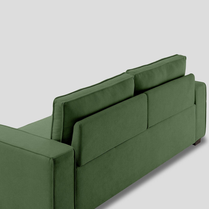 Calsey 80.3'' Square Arm Sofa, Green Polyester